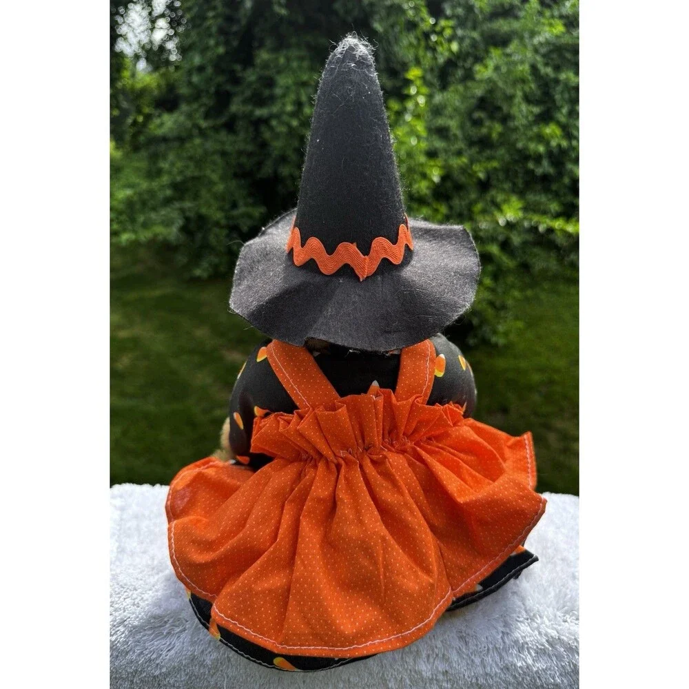 VTG 1992 Signed Artist Made Halloween Witch Bear Plush 14